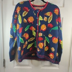 Cardigan Bay Vintage Womens Sweater Large Blue